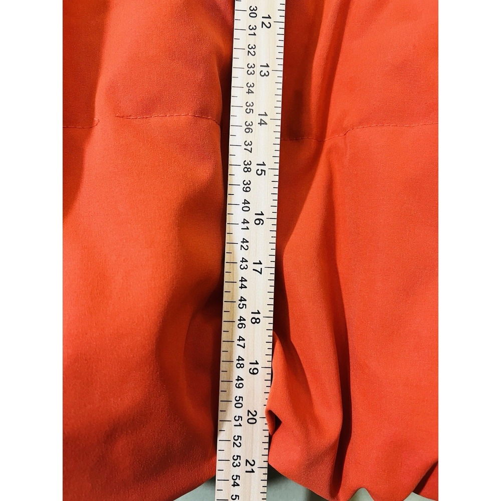 Orange Puffer Jacket Womens Zip Up Quilted Winter Coat Ribbed Cuffs Medium - Picture 11 of 13